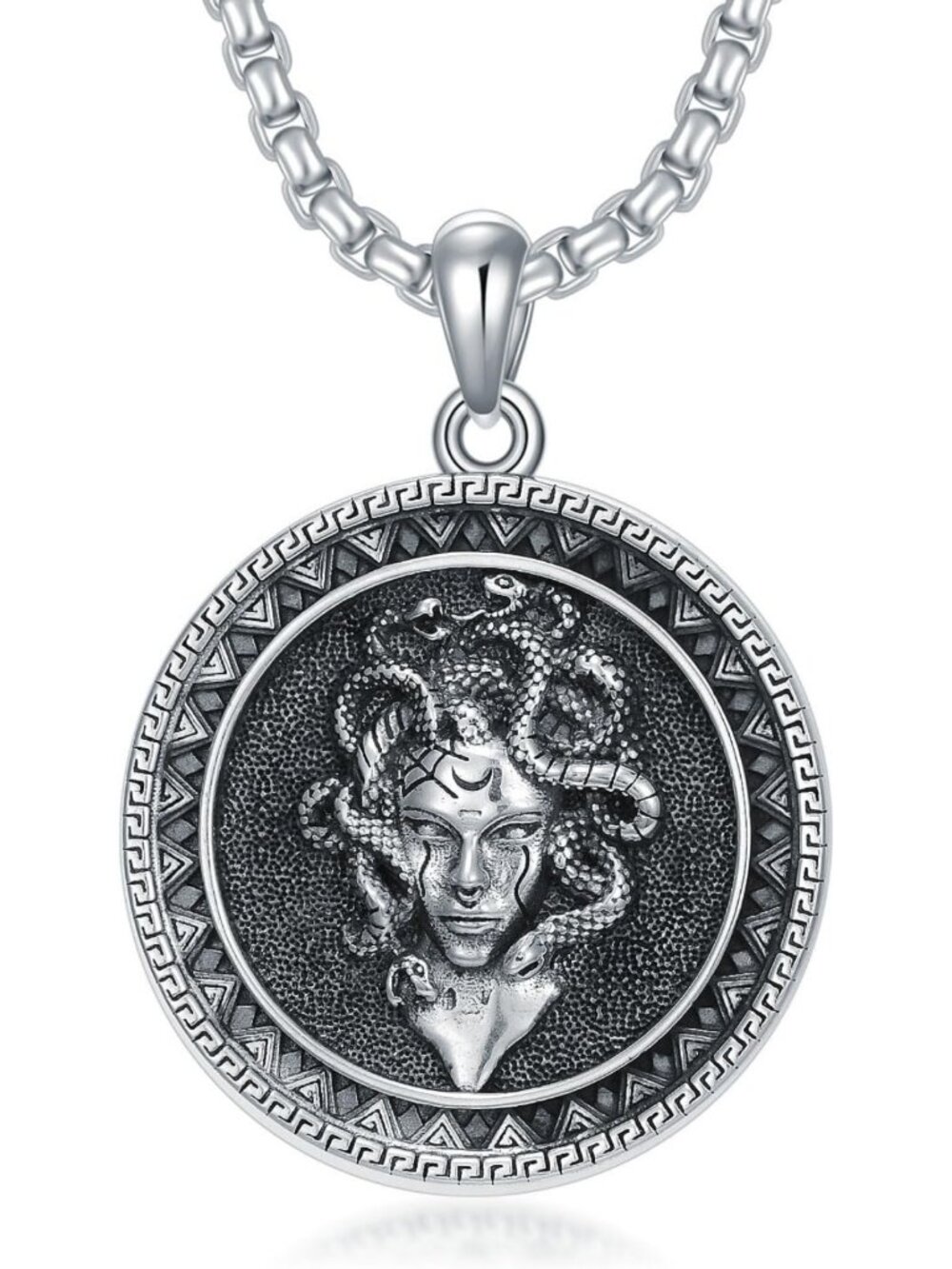 Sterling Silver Hecate Lilith Medusa Star of David Amulet Necklace for Men